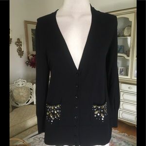 APT9 NWOT black cardigan pocket detailing size PS